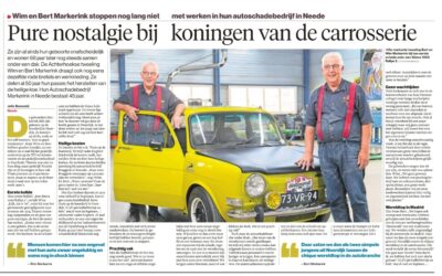 Een mooi artikel over ons bedrijf in de Tubantia 18-10-2024